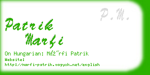 patrik marfi business card